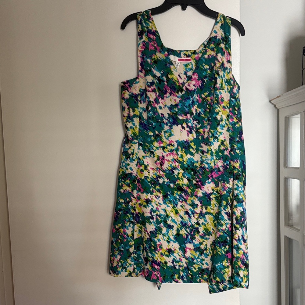 Tracy Reese Colorful Floral Sleeveless Stretch Silk Mini Dress Small